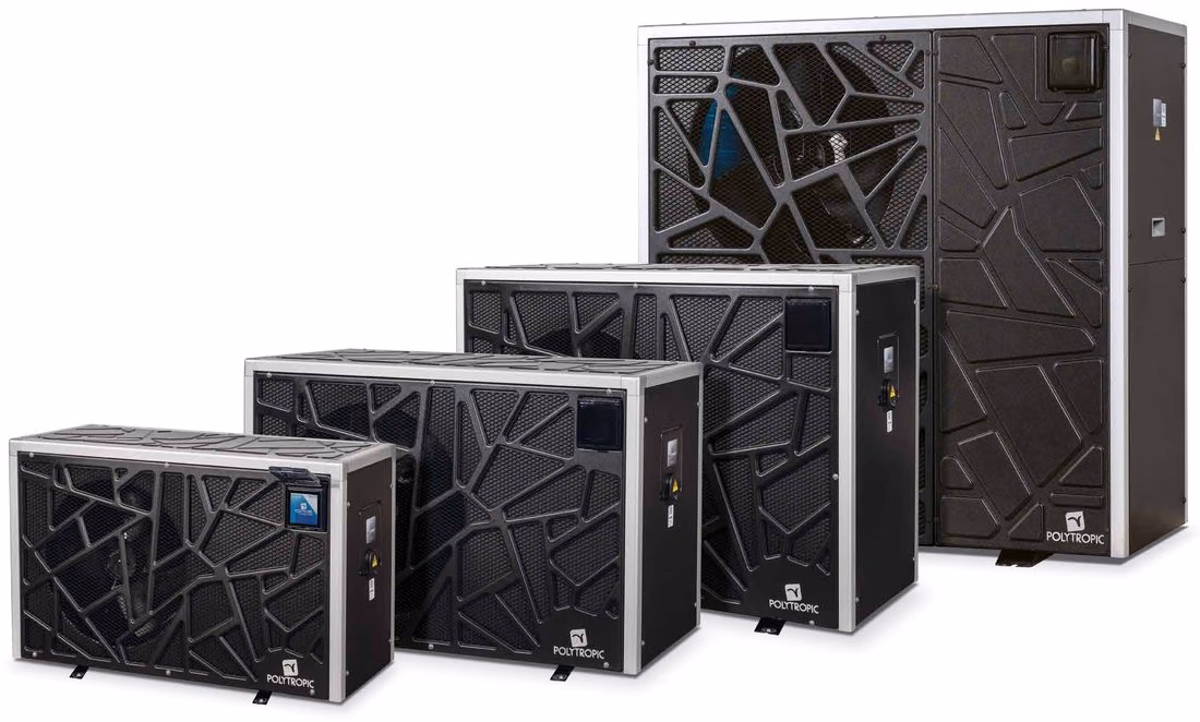 Gamme de pompes à chaleur de piscine Polytropic Master Inverter alignées