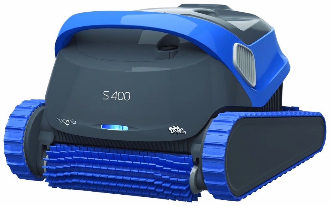 Robot de piscine Dolphin S 400, carrosserie grise et bleue